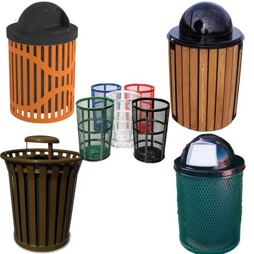 Large Capacity Outdoor Trash Can with Lid Commercial Covered