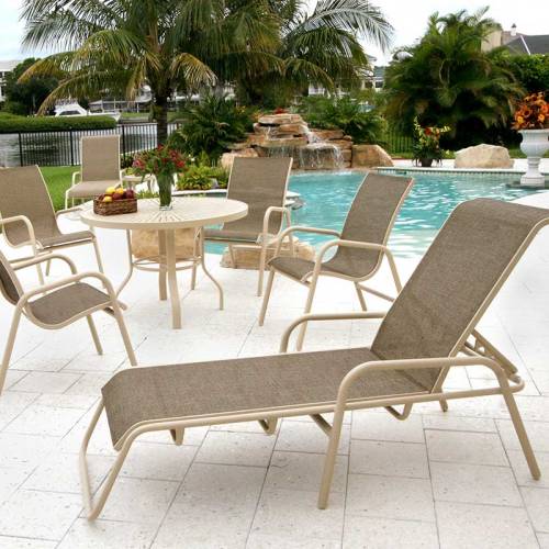 Slingback aluminum deals patio chairs