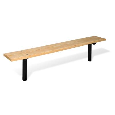 6 Bollard Style Backless Wood Bench Surface And Inground Mount