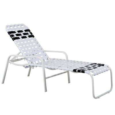 Welded Contract Siesta Stacking Cross Strap Chaise